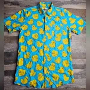 Tipsy Elves Men's Short Sleeve Rubber Ducky Shirt Size Men's Large